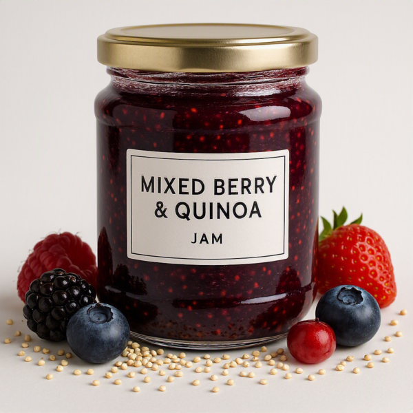 Quinoa and mixed berry jam